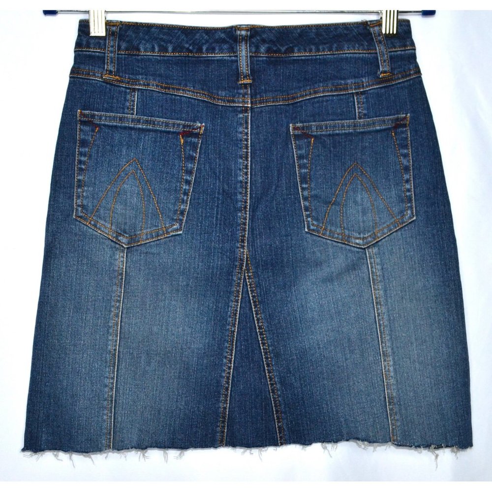 CAbi Denim Jean Cut Off 4 Pockets Skirt Size 2 - Picture 3 of 5